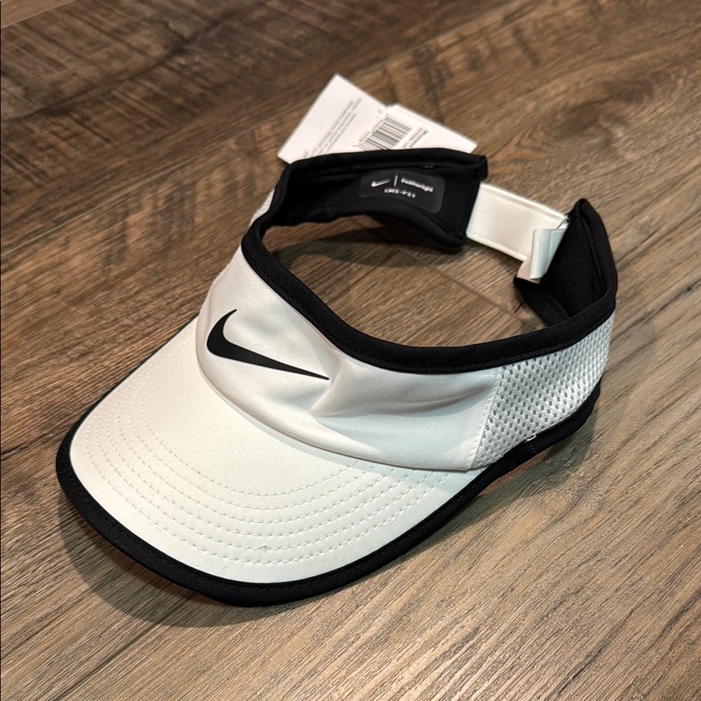 Nike White and Black Visor
